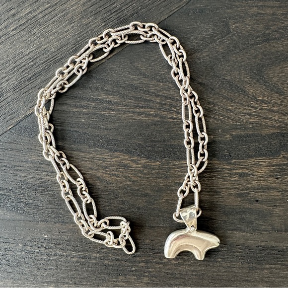 The Golden Bear Sterling Silver Big Bear Necklace - Picture 2 of 5